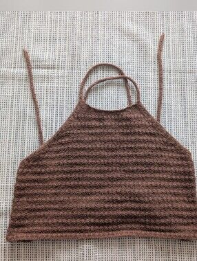 Ozma Knit Cotton Backless Lace-up Back Top